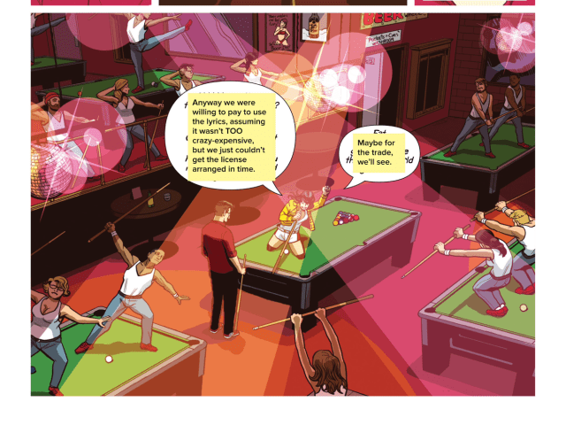 Uma das passagens mais interessantes, pena que não liberaram o uso da letra original da música. Ela estaria cantando Fat Bottomed Girls numa alegoria irônica à musicais